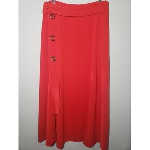 Derek Lam 10 Crosby Orange/Red Midi Skir